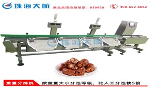 鴨脖分級機(jī):動態(tài)稱重,自動分揀,分選成多個(gè)規(guī)格級別